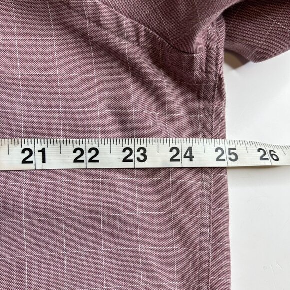 Men's IZOD Button Down Large 16 1/2 34/35 Maroon Long Sleeve Shirt - Picture 3 of 8